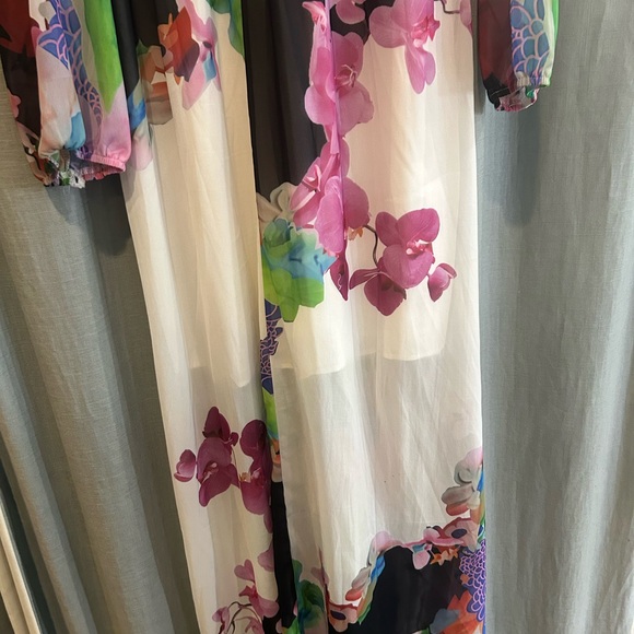 Elegant Floral Long Sleeve Dress - Multicolor - Picture 5 of 7